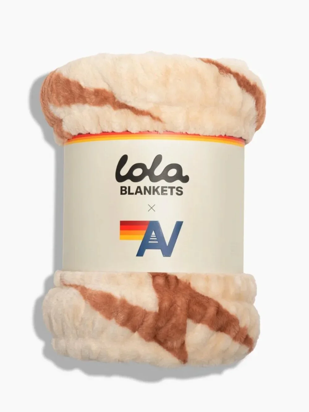 Lola Blankets x Aviator Nation Large Beige/Copper Bolt Blanket 60 x 72